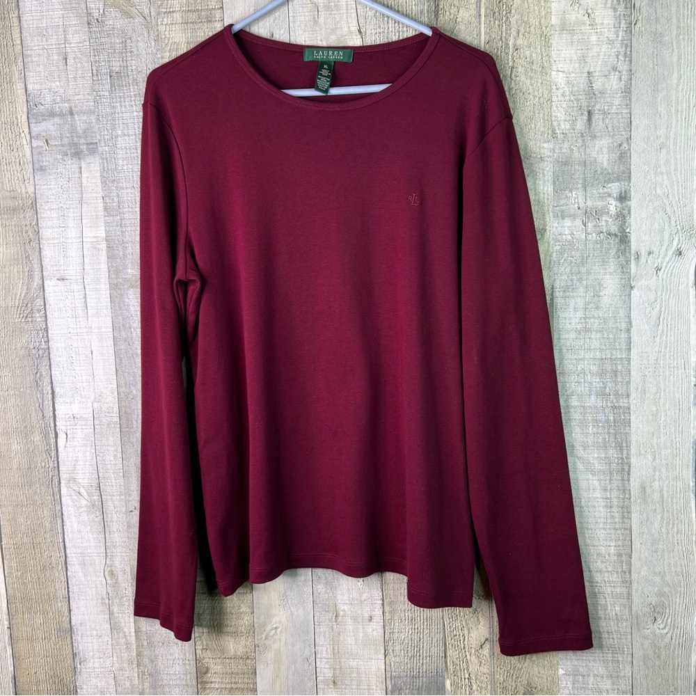Lauren Ralph Lauren XL Wine Color Crewneck Long Sleeve Tunic Top
100% Cotton